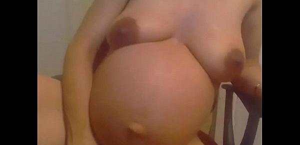  Pregnant Medina belly moving, milking, fisting